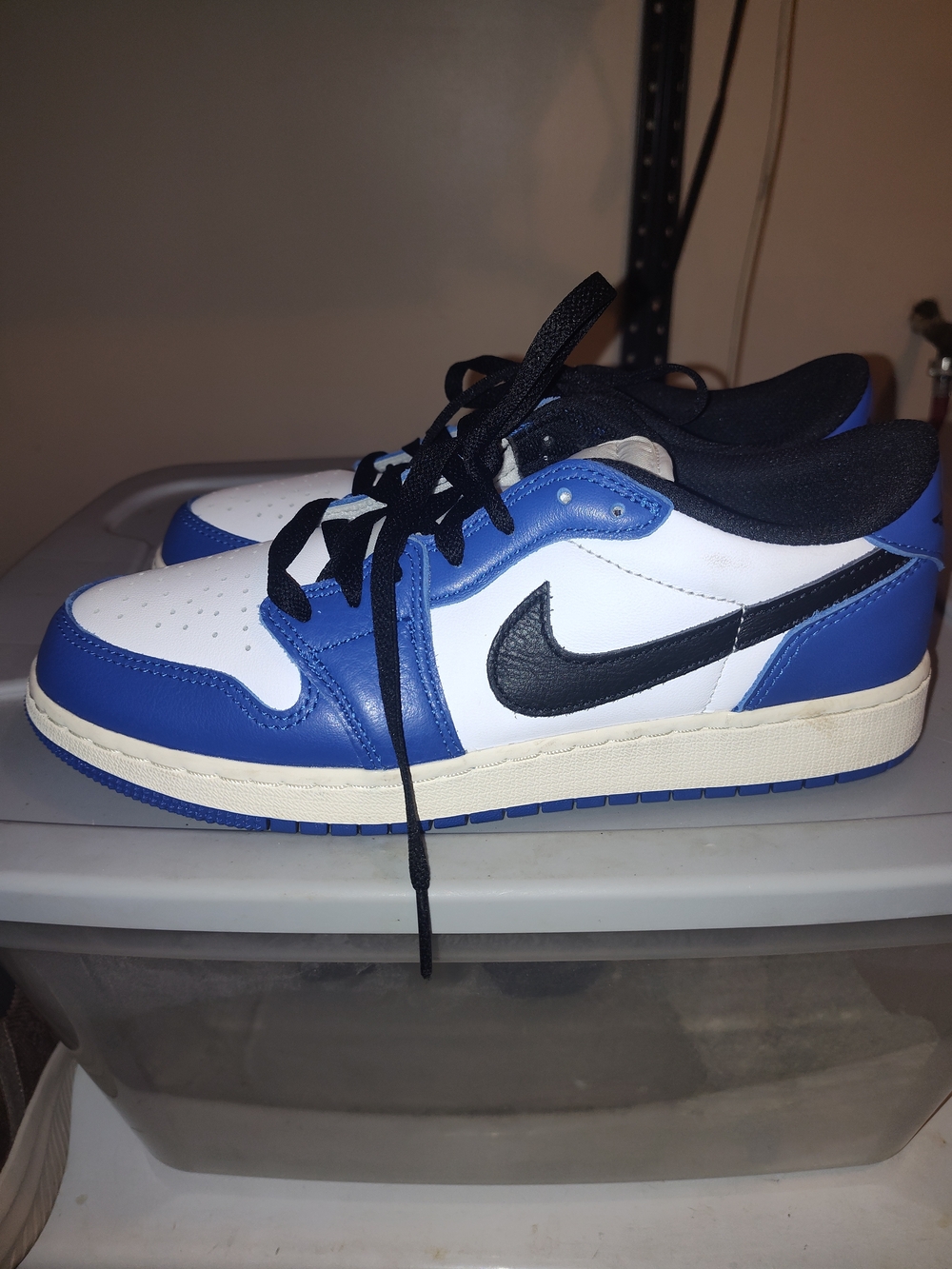 JORDAN OG BLUE AND WHITE Low-Top Sneakers - White, Blue & Black
